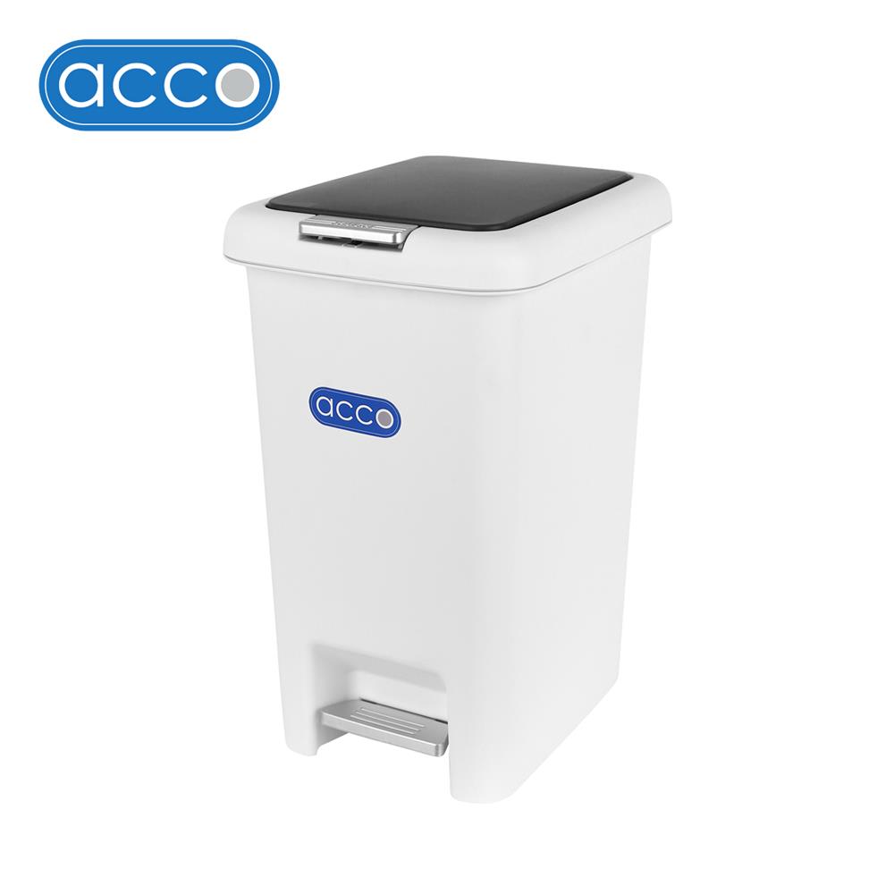 ถังขยะเหยียบเหลี่ยม ACCO COCO 15 ลิตร สีขาว/เทา