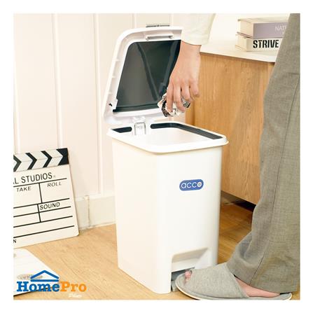 ถังขยะเหยียบเหลี่ยม ACCO COCO 15 ลิตร สีขาว/เทา_4