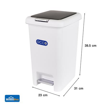 ถังขยะเหยียบเหลี่ยม ACCO COCO 15 ลิตร สีขาว/เทา_6