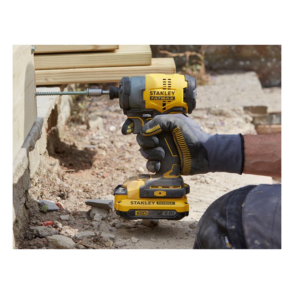 สว่านไขควงไร้สาย (พร้อมแบตเตอรี่) STANLEY SBI810D2K-B1 20 โวลต์