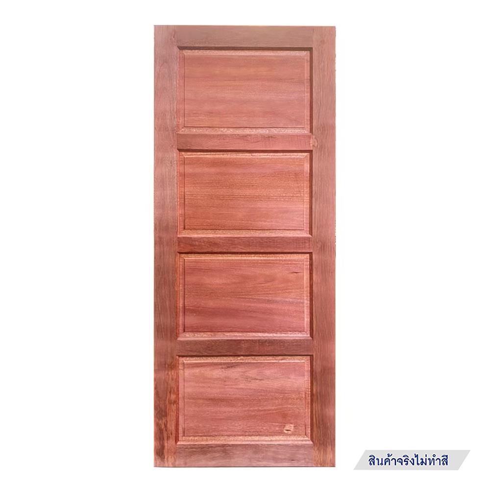 ประตูไม้เนื้อแข็ง AZLE 4 ฟักนอน 80X200 ซม. ไม่เจาะลูกบิด