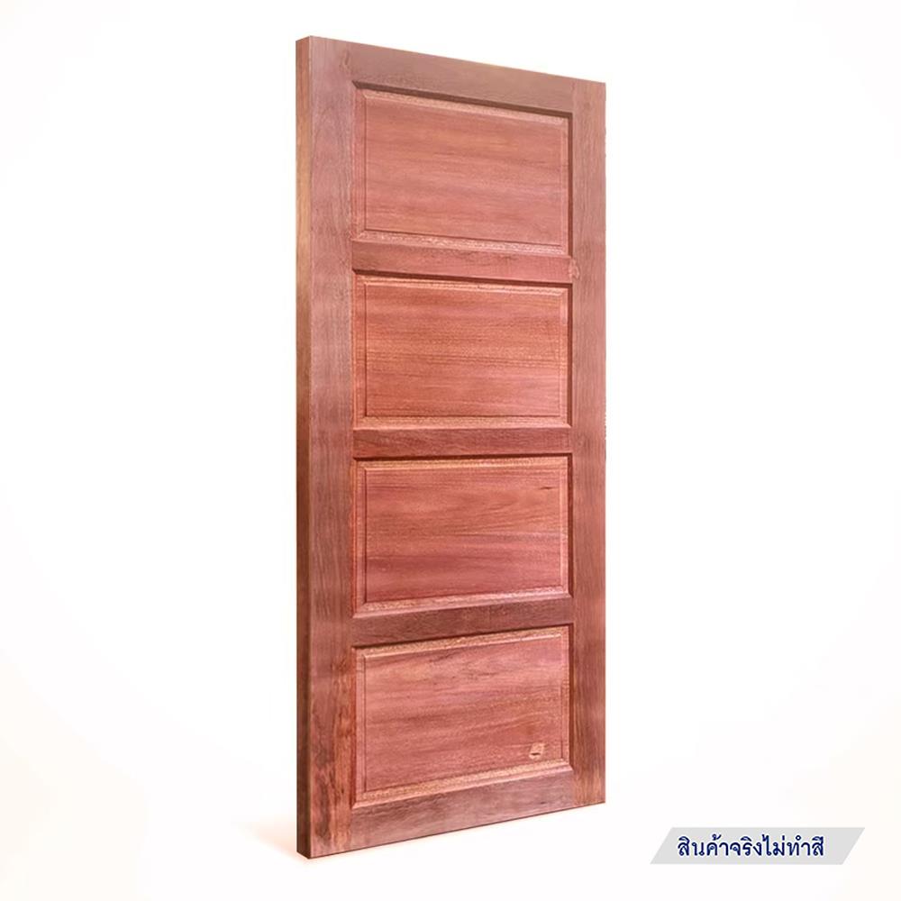 ประตูไม้เนื้อแข็ง AZLE 4 ฟักนอน 80X200 ซม. ไม่เจาะลูกบิด