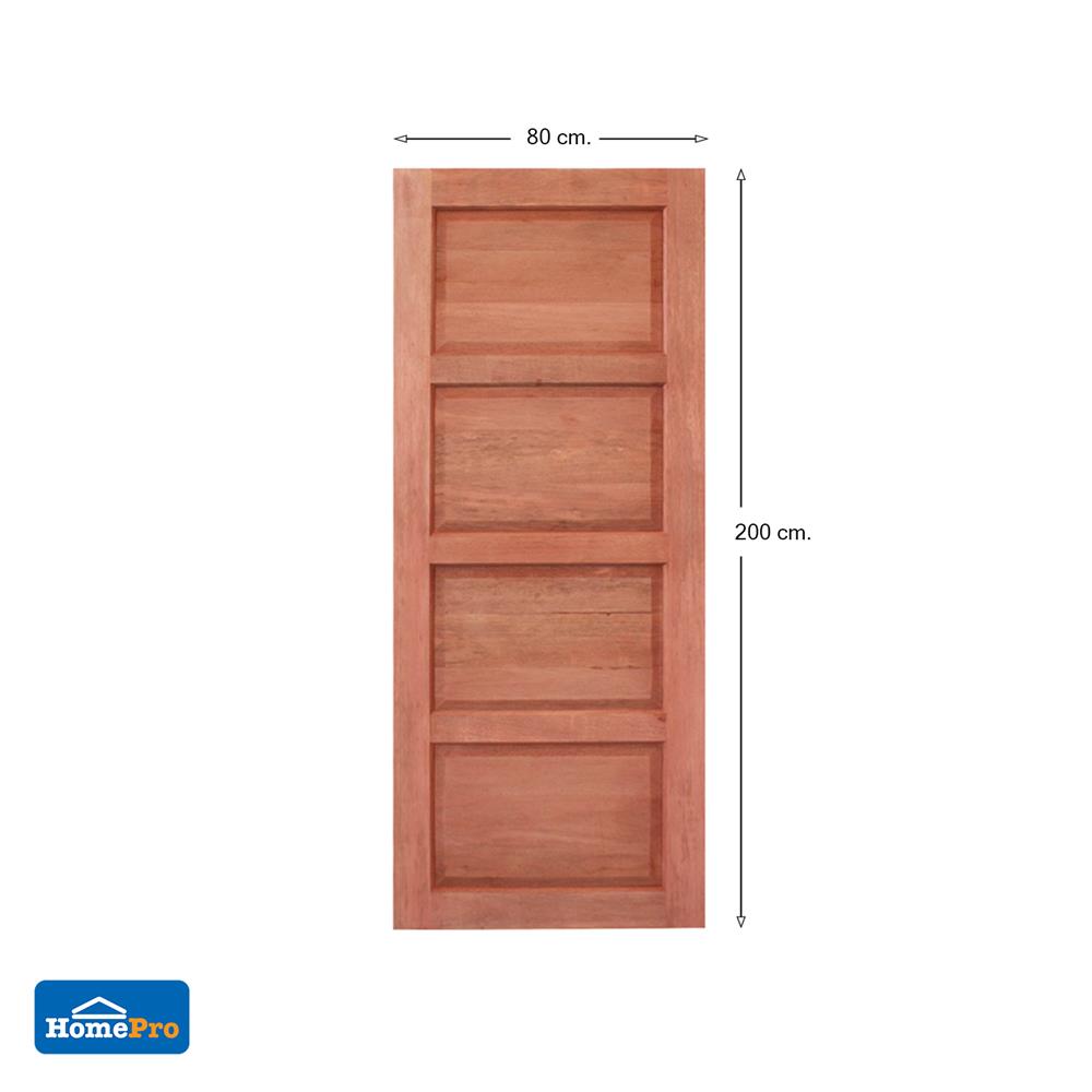 ประตูไม้เนื้อแข็ง AZLE 4 ฟักนอน 80X200 ซม. ไม่เจาะลูกบิด