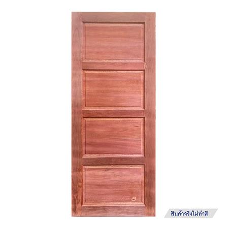 ประตูไม้เนื้อแข็ง AZLE 4 ฟักนอน 80X200 ซม. ไม่เจาะลูกบิด