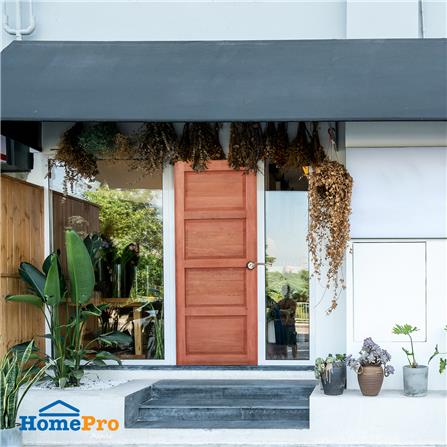 ประตูไม้เนื้อแข็ง AZLE 4 ฟักนอน 80X200 ซม. ไม่เจาะลูกบิด_2