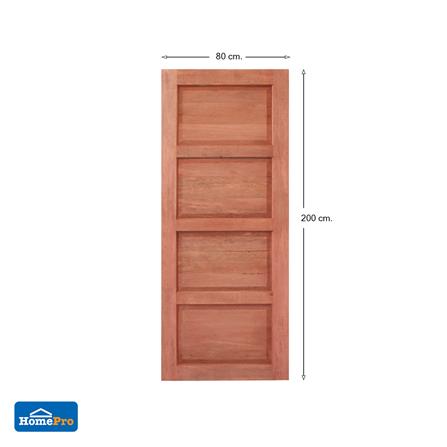 ประตูไม้เนื้อแข็ง AZLE 4 ฟักนอน 80X200 ซม. ไม่เจาะลูกบิด_4