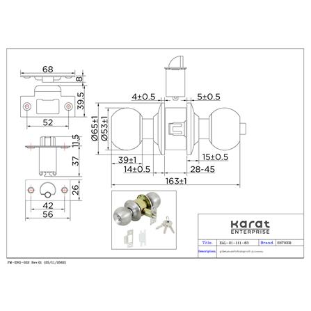 ลูกบิดทั่วไป หัวกลม ESTHER EAL-01-111-63 สีสเตนเลส_1