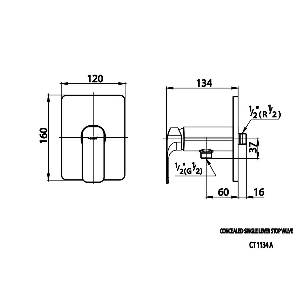 วาล์วฝักบัว 1 ทาง COTTO CT1134A สีขาว