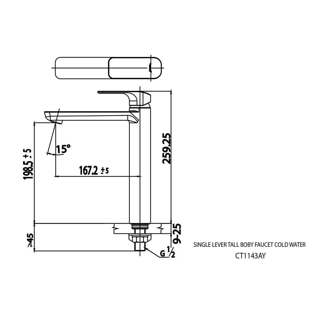 ก๊อกอ่างล้างหน้าเดี่ยว COTTO CT1143AY สีขาว