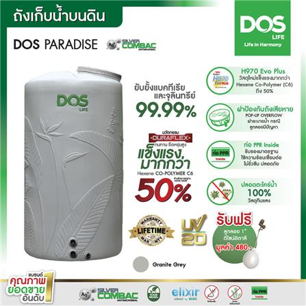 ถังเก็บน้ำ DOS PARADISE DURA FLEX NANO 2000 ลิตร สี GRANITE GREY_6