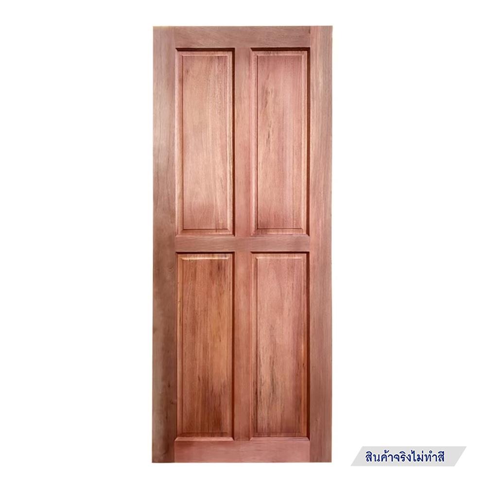 ประตูไม้เนื้อแข็ง&nbsp;AZLE&nbsp;4 ฟักตั้ง 80X200 ซม. ไม่เจาะลูกบิด