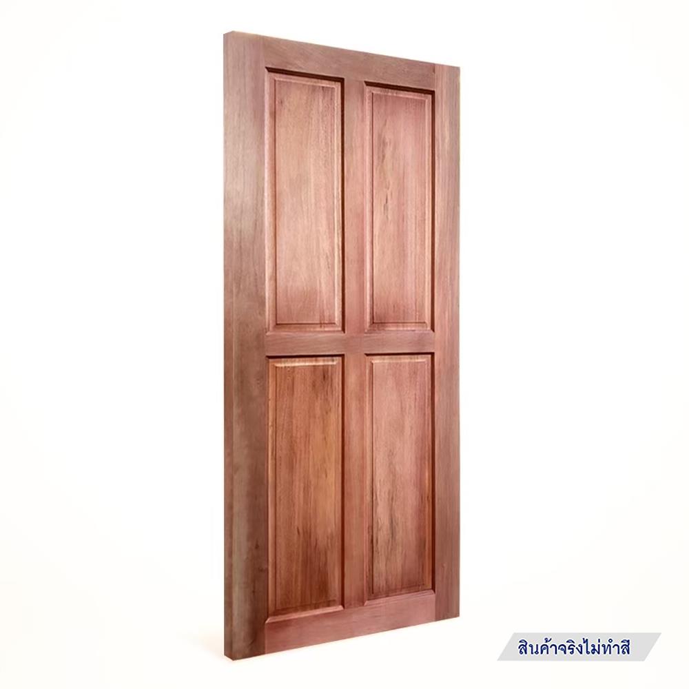 ประตูไม้เนื้อแข็ง&nbsp;AZLE&nbsp;4 ฟักตั้ง 80X200 ซม. ไม่เจาะลูกบิด