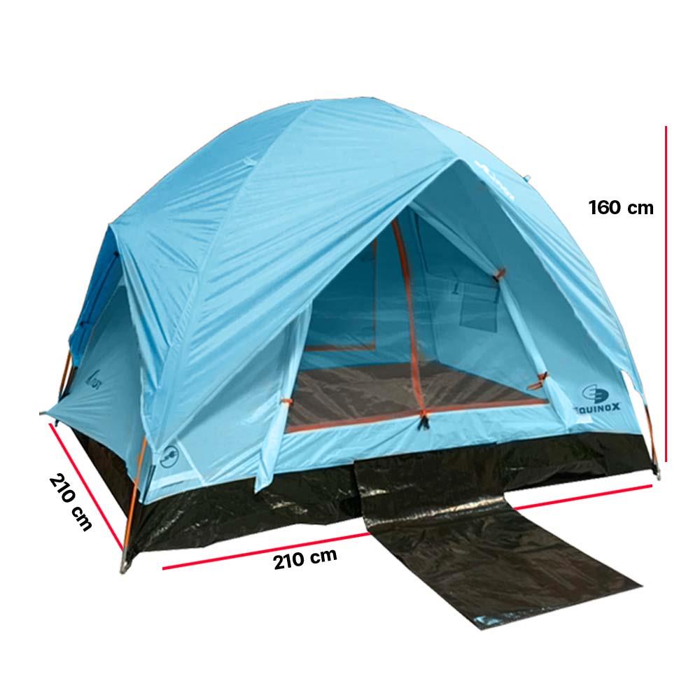 เต็นท์สำหรับ 3-4 คน EQNOX ECO DOME MK II 3 สีฟ้า