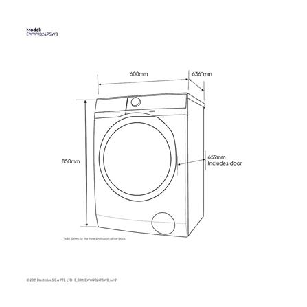 เครื่องซักอบ ELECTROLUX EWW9024P5WB 9/6 กก. อินเวอร์เตอร์+ขาตั้ง_7