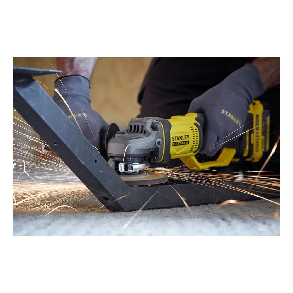 เครื่องเจียรไร้สาย 4 นิ้ว (พร้อมแบตเตอรี่) STANLEY SCG400M2K-B1 20 โวลต์