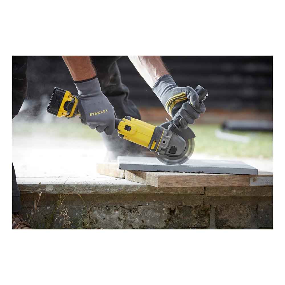 เครื่องเจียรไร้สาย 4 นิ้ว (พร้อมแบตเตอรี่) STANLEY SCG400M2K-B1 20 โวลต์