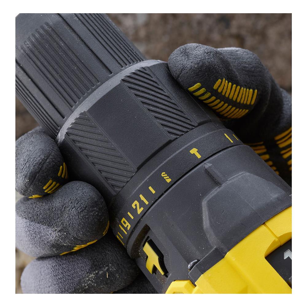 สว่านกระแทกไร้สาย (พร้อมแบตเตอรี่) STANLEY SCD711D2KA-B1 20 โวลต์