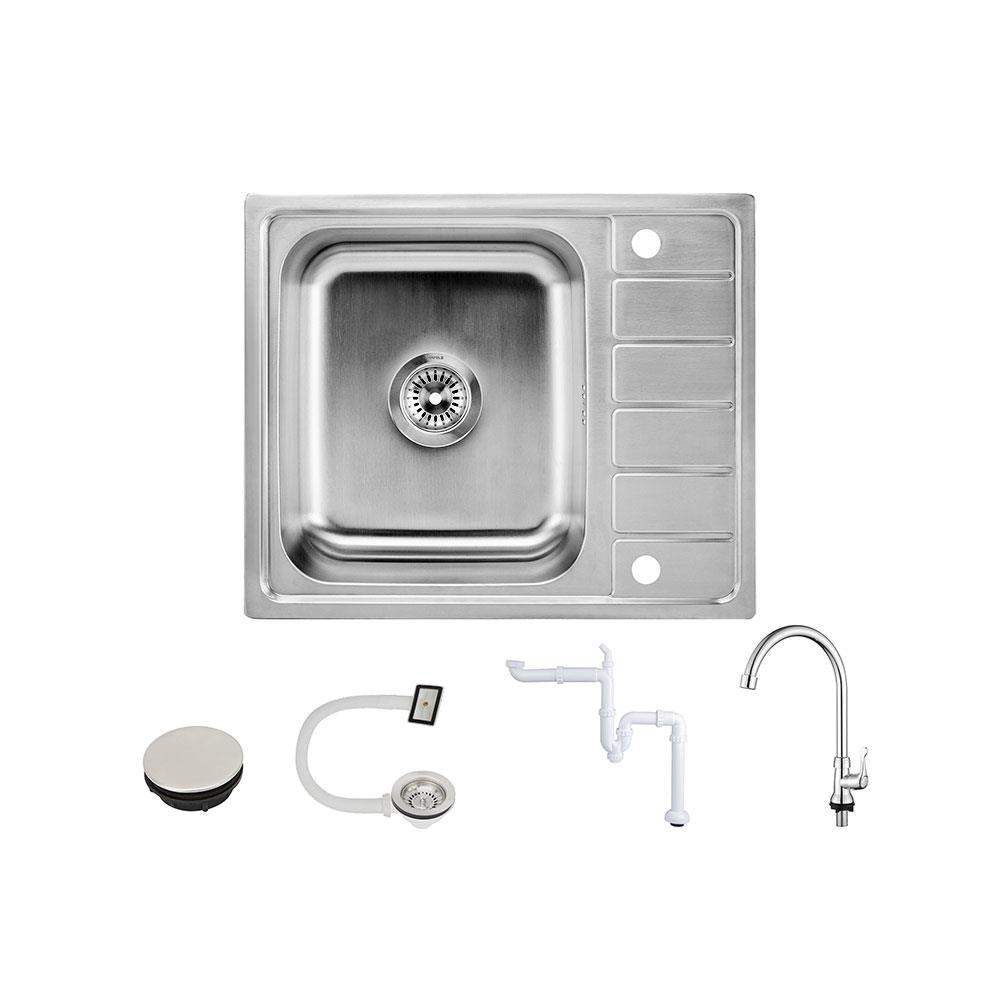 ซิงค์ฝัง 1 หลุม 1 ที่พัก HAFELE ECONO 495.39.420 สีเงิน