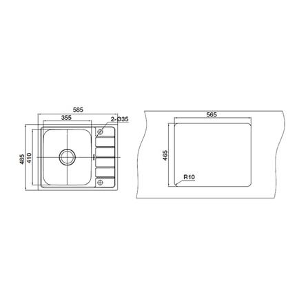 ซิงค์ฝัง 1 หลุม 1 ที่พัก HAFELE ECONO 495.39.420 สีเงิน_3