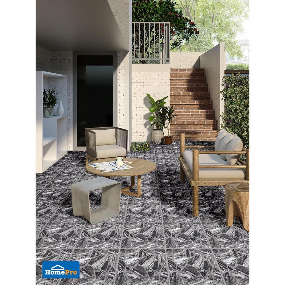 กระเบื้องพื้น 16x16 นิ้ว DURAGRES อีเธอเรียม ดำ A 0.96 ตร.ม.