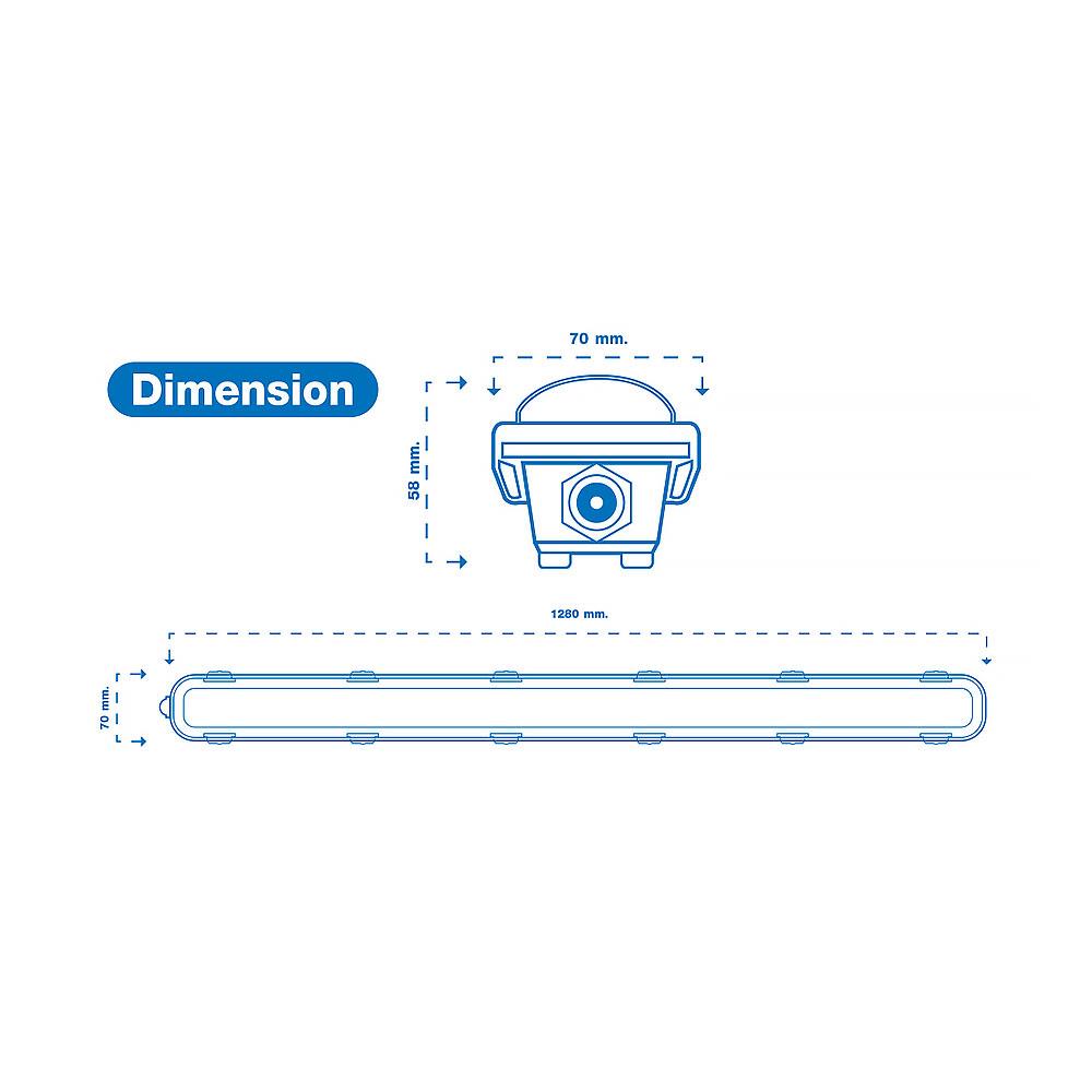 โคมกันฝน RACER QSHIELD 1x1200 IP65