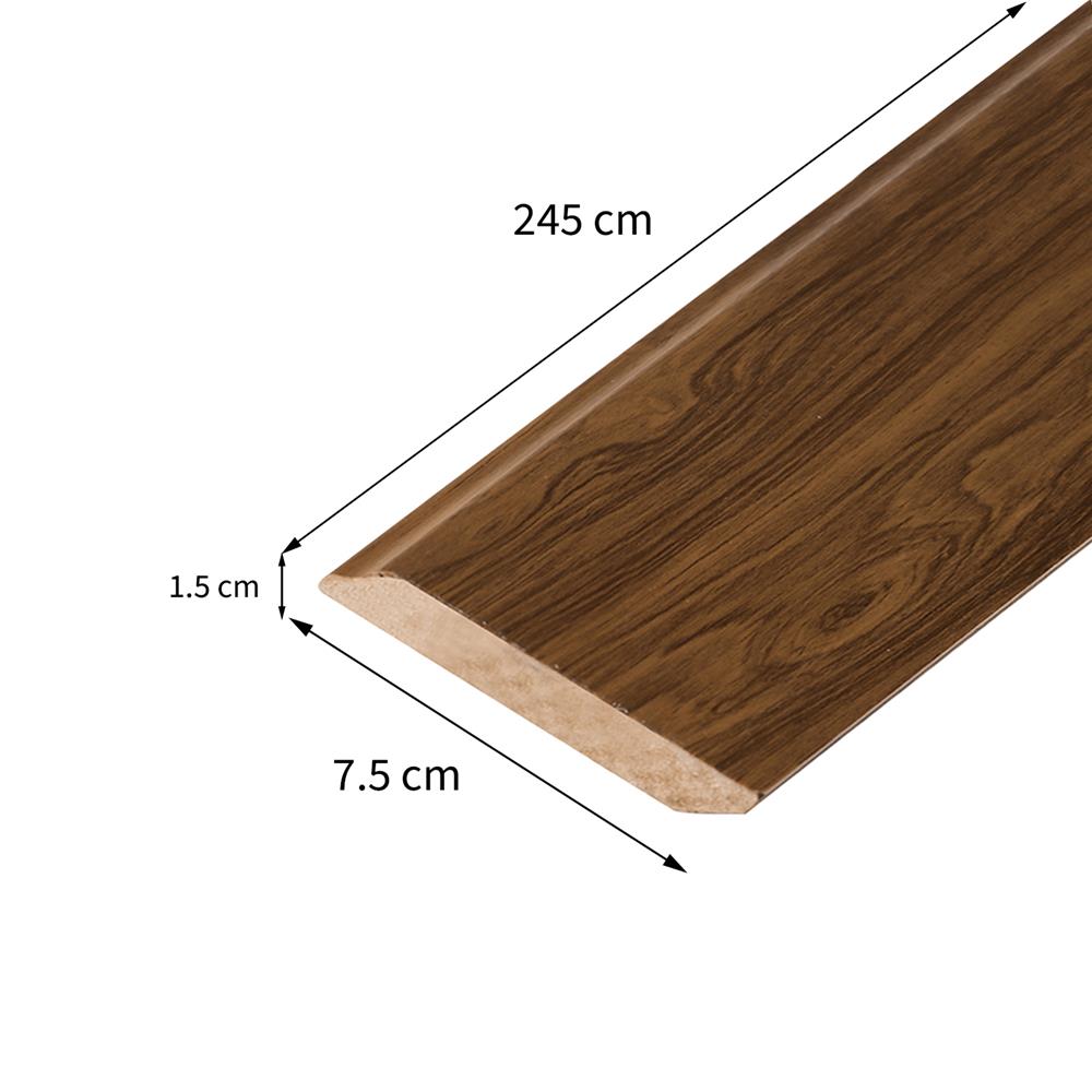 บัวพื้น WPC CROBERN 7.5X245X1.5 ซม. สีสัก