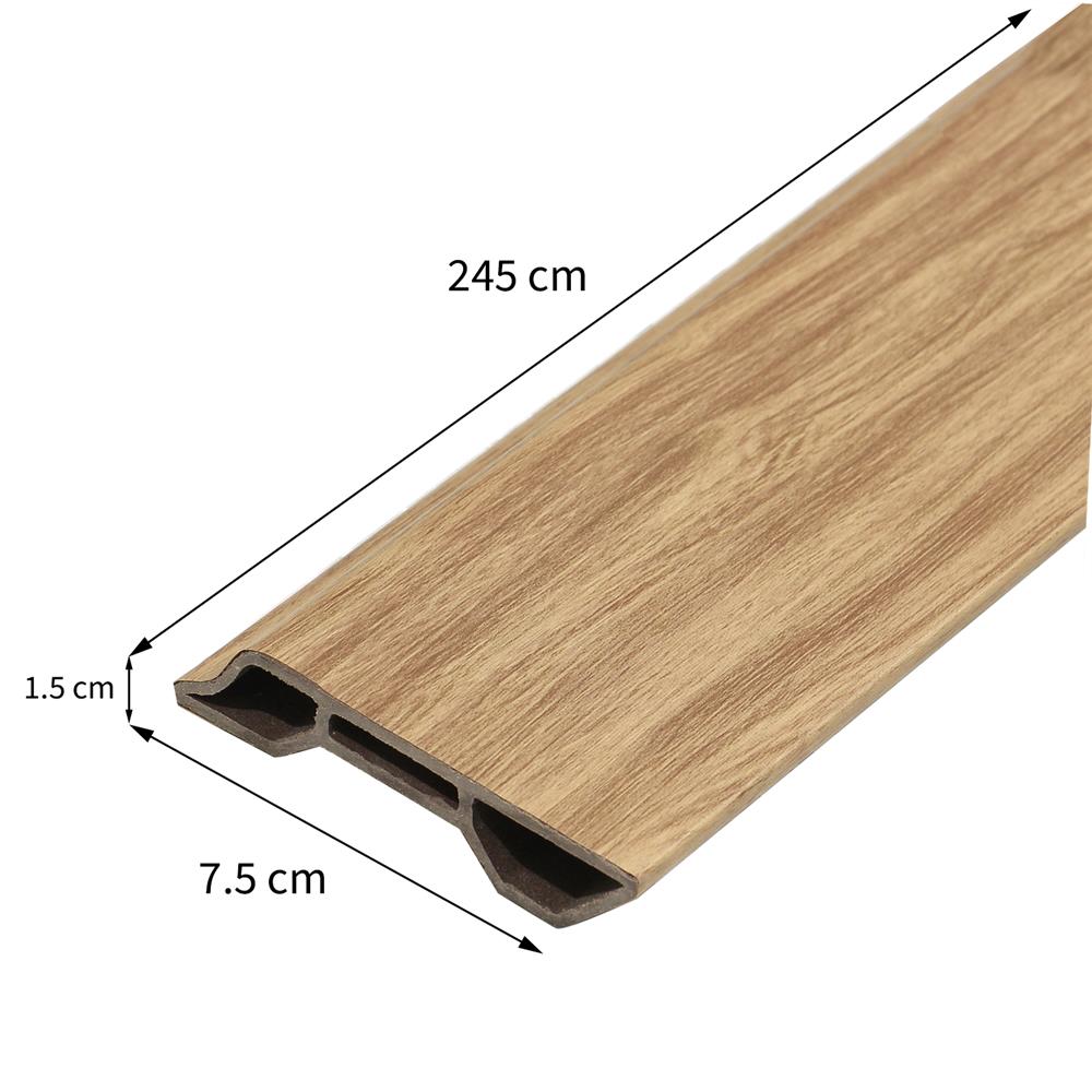 บัวพื้น WPC CROBERN 7.5X245X1.5 ซม. สีโอ๊ค