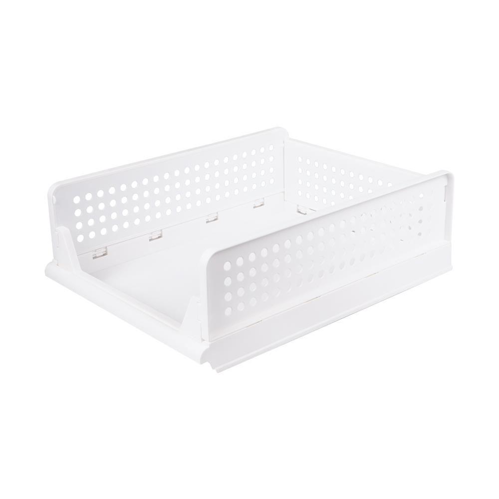 ตะกร้าผ้าเหลี่ยมซ้อนพับได้ PLIM 5070 S สีขาว