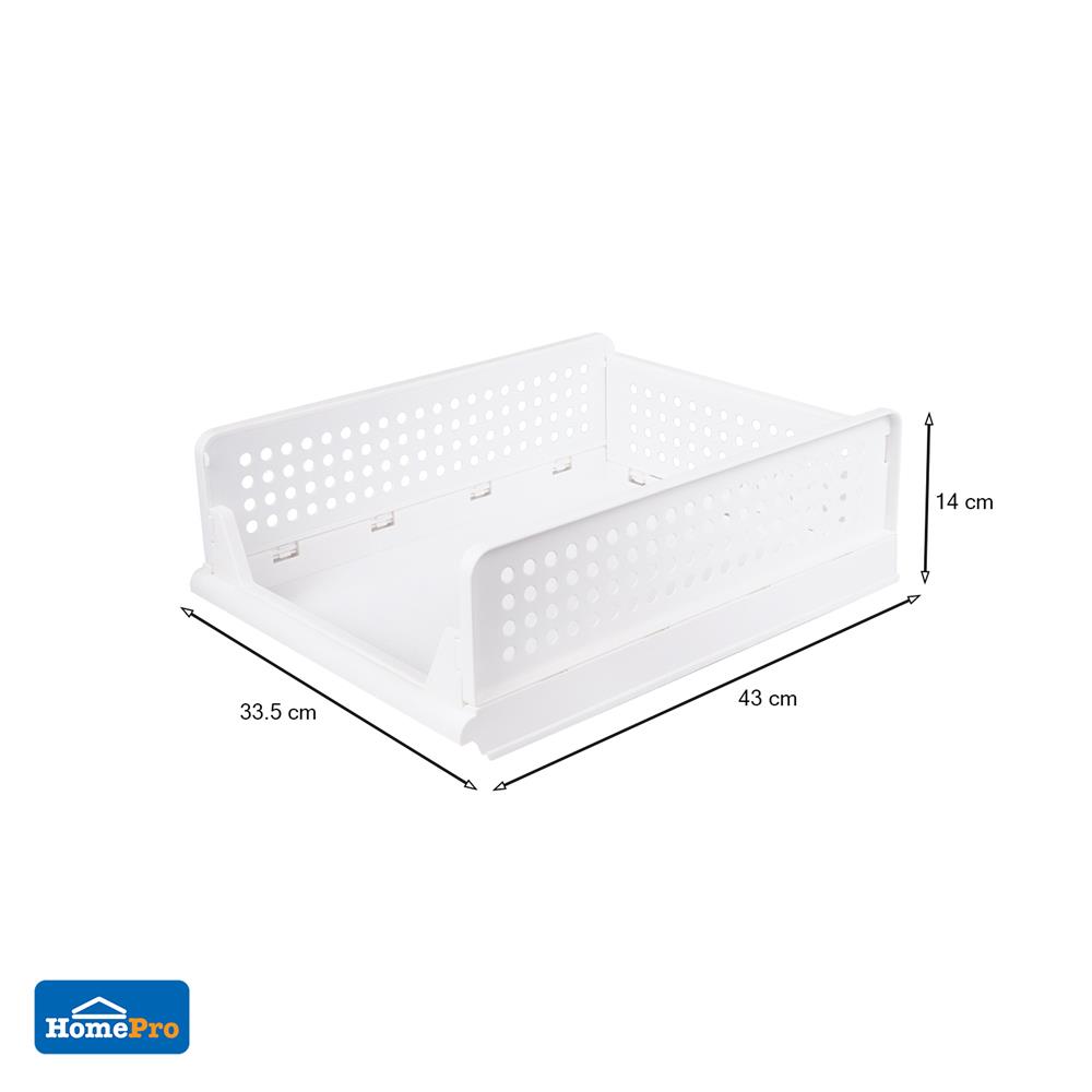 ตะกร้าผ้าเหลี่ยมซ้อนพับได้ PLIM 5070 S สีขาว