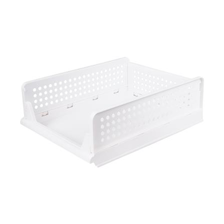 ตะกร้าผ้าเหลี่ยมซ้อนพับได้ PLIM 5070 S สีขาว