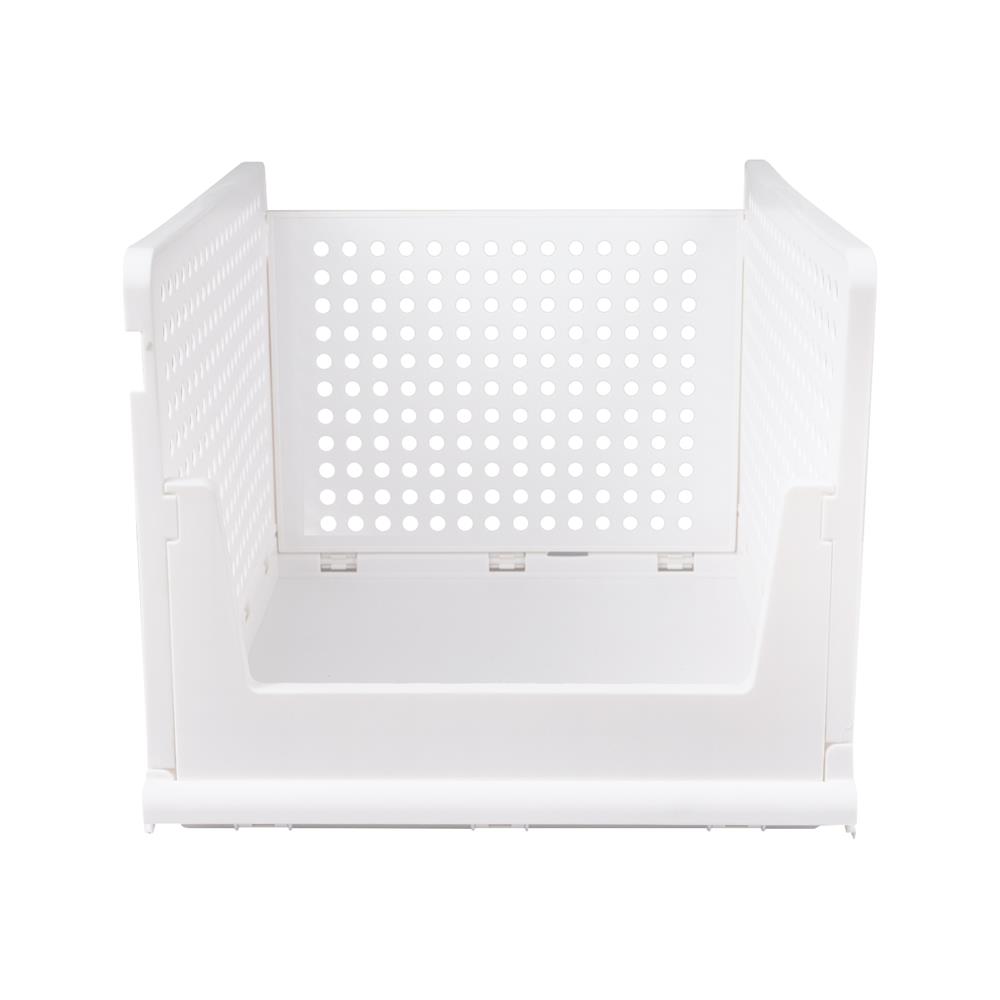 ตะกร้าผ้าเหลี่ยมซ้อนพับได้ PLIM 5070 L สีขาว