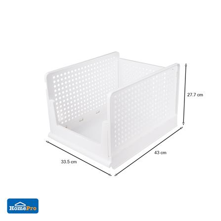 ตะกร้าผ้าเหลี่ยมซ้อนพับได้ PLIM 5070 L สีขาว_4