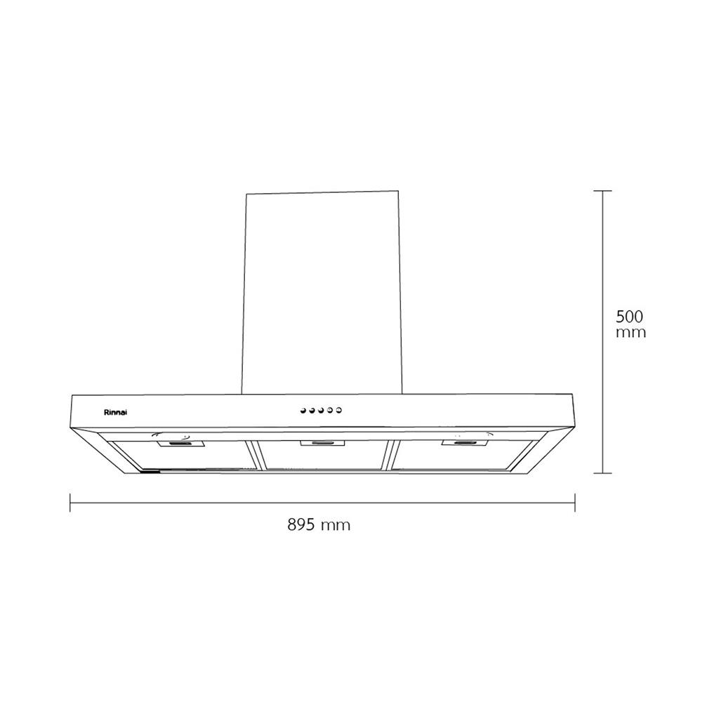 เครื่องดูดควันกระโจม RINNAI RH-C95AT-SSVR 90 ซม.