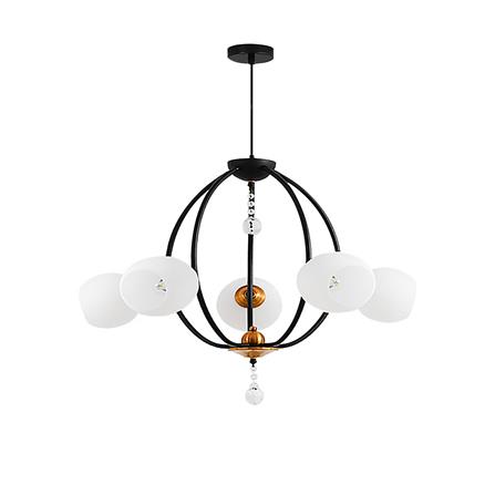 ไฟช่อ CST MD YQ05 แก้ว/โลหะ สีขาว/ดำ/ทอง 5 หัว