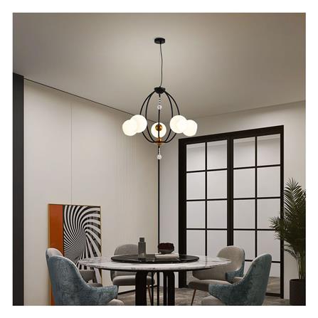 ไฟช่อ CST MD YQ05 แก้ว/โลหะ สีขาว/ดำ/ทอง 5 หัว_1