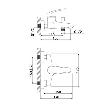 ก๊อกผสมอ่างอาบน้ำ MOYA MY-00059_4