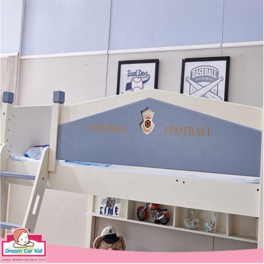 เตียง 2 ชั้นและบันได DREAM CAR KID FOOTBALL CLUB 911-4 สีขาว/เทา