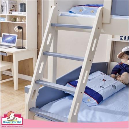 เตียง 2 ชั้นและบันได DREAM CAR KID FOOTBALL CLUB 911-4 สีขาว/เทา_2