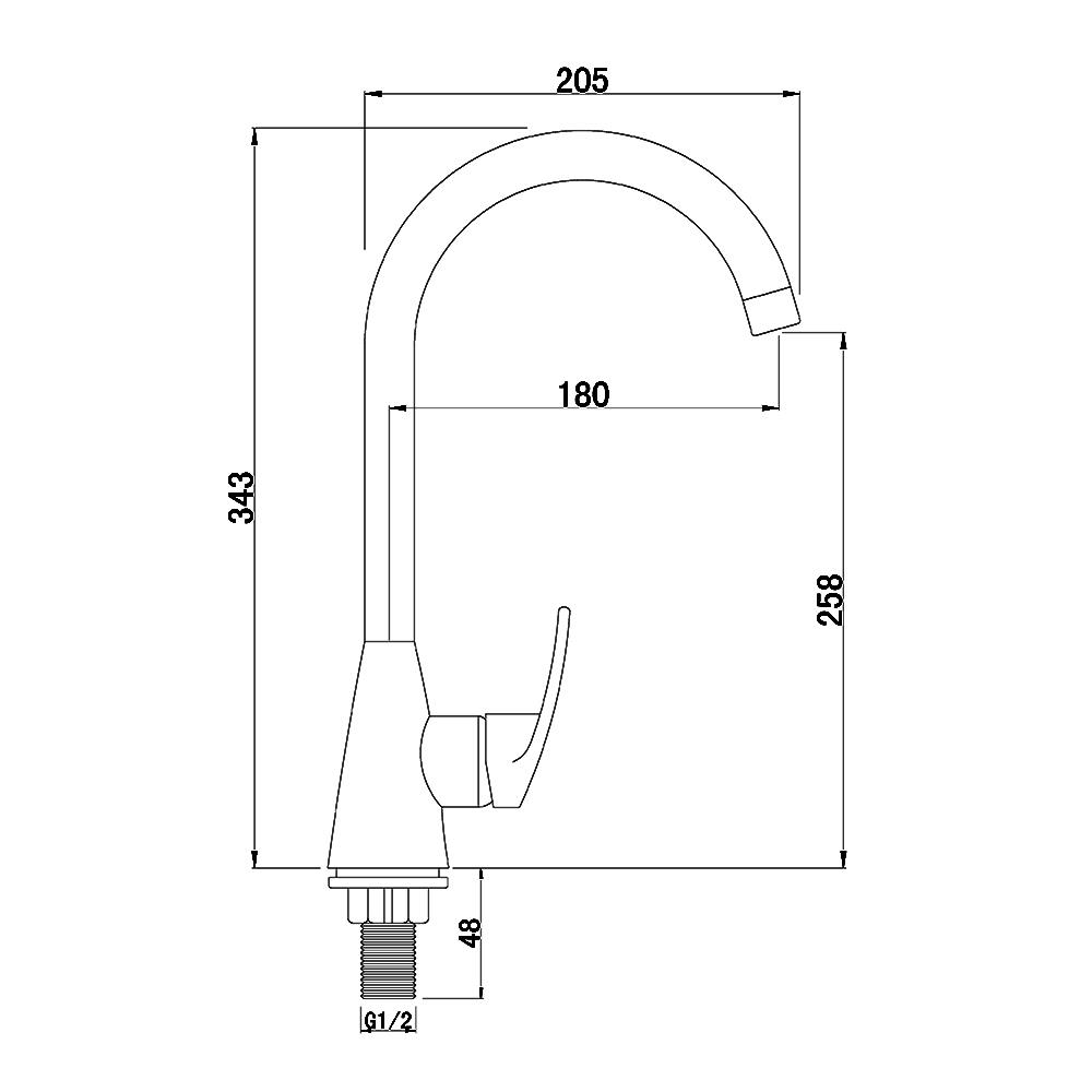 ก๊อกซิงค์เดี่ยวเคาน์เตอร์ MOYA MY-00049 สีโครม