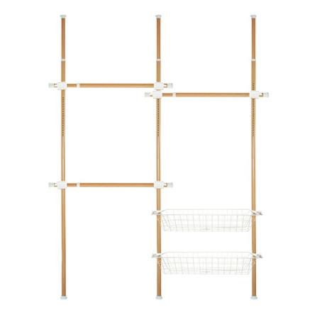 ราวแขวนผ้าปรับระดับได้ 3 ราวแขวน TUGU R07M 300x155 ซม. ลายไม้