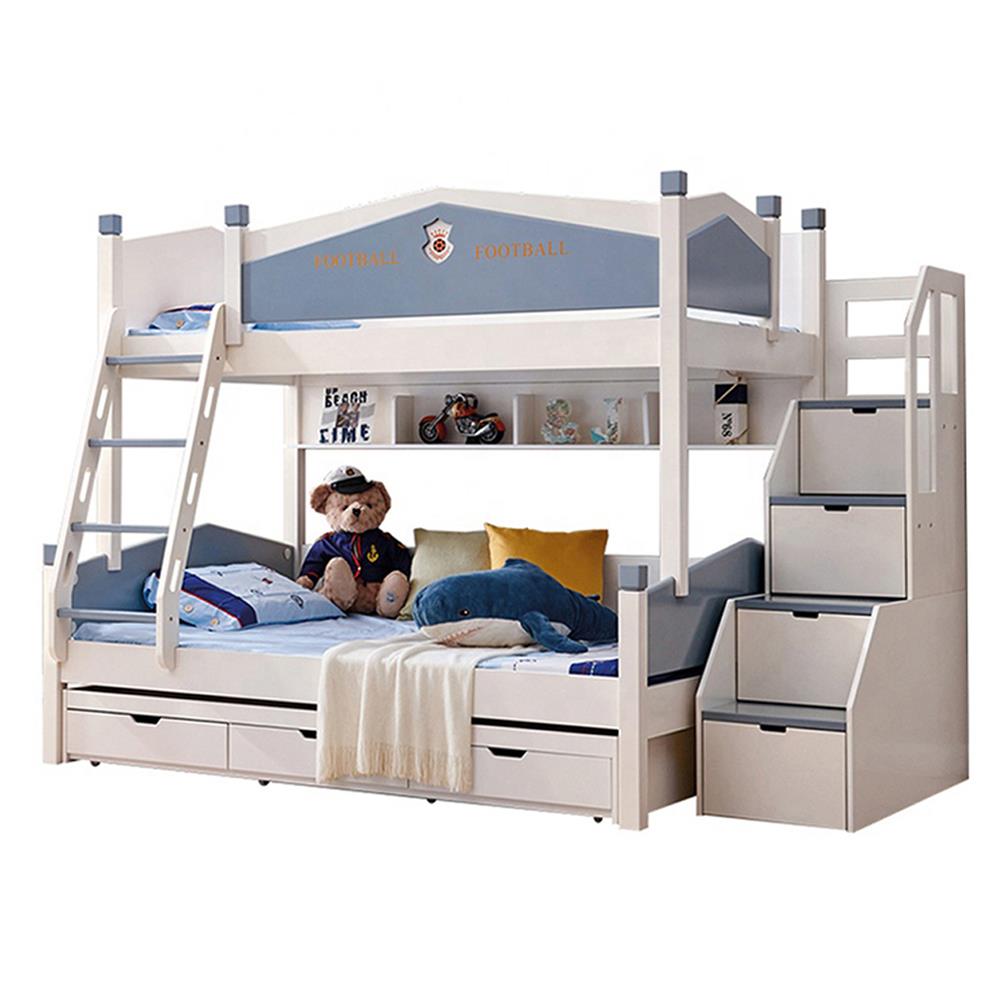เตียง 2 ชั้นและบันได DREAM CAR KID FOOTBALL CLUB 911-5 สีขาว/เทา