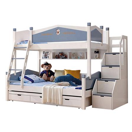 เตียง 2 ชั้นและบันได DREAM CAR KID FOOTBALL CLUB 911-5 สีขาว/เทา