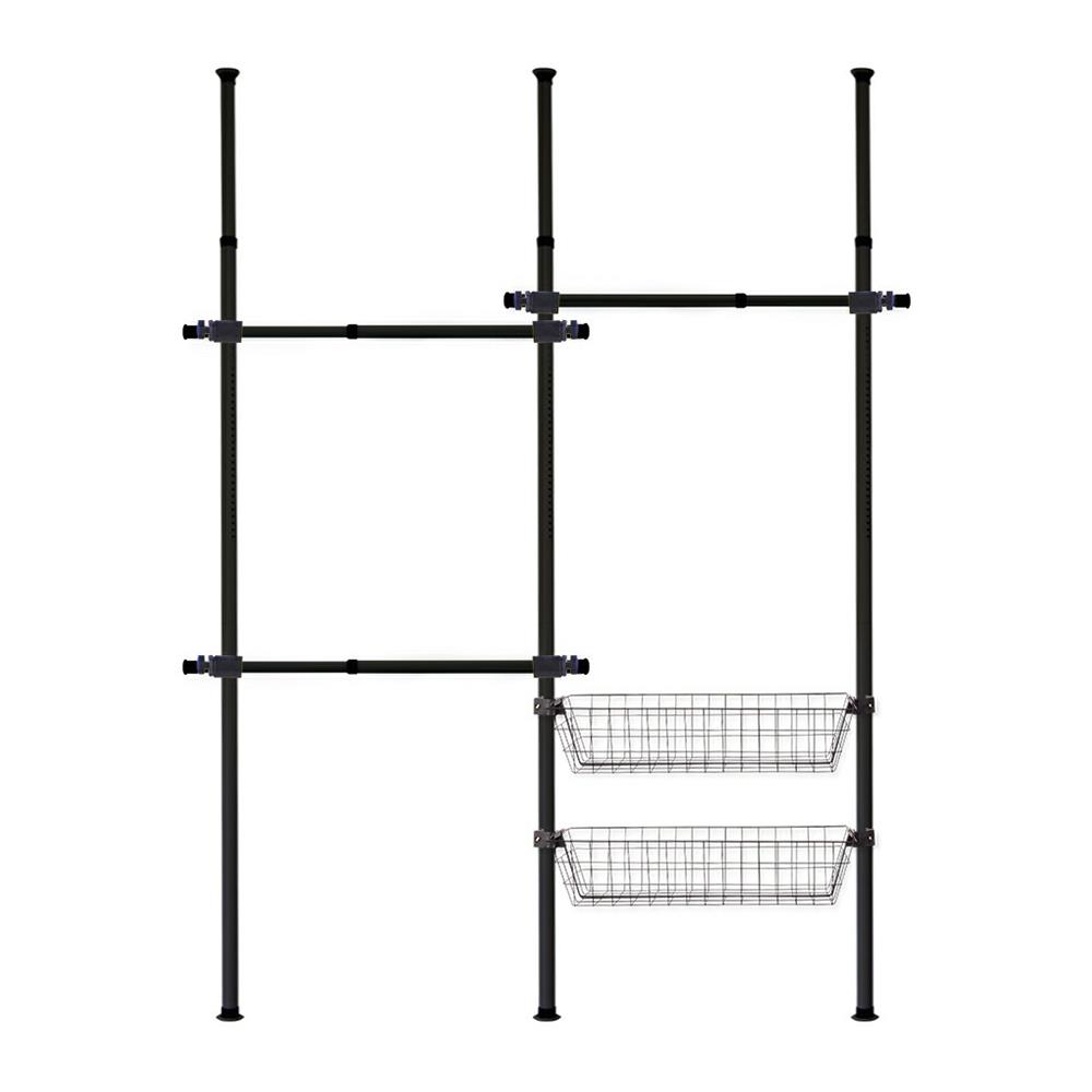 ราวแขวนผ้าปรับระดับได้ 3 ราวแขวน TUGU R07B 300x155 ซม. สีดำ