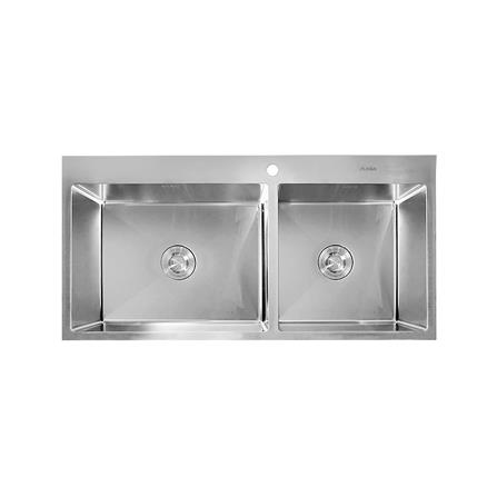 ซิงค์ฝัง 2 หลุม AXIA TRITON 5240 สีเงิน