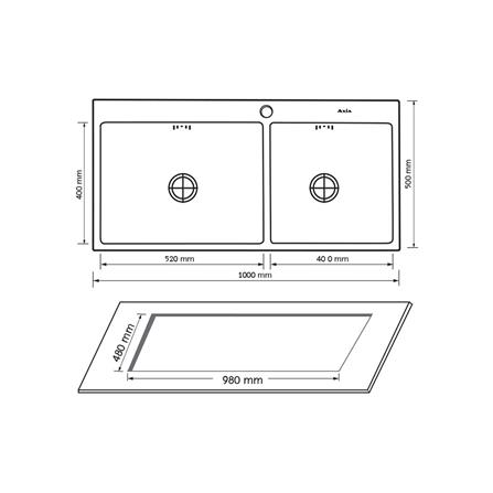 ซิงค์ฝัง 2 หลุม AXIA TRITON 5240 สีเงิน_3
