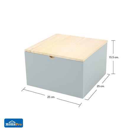 กล่องไม้มีฝา STACKO MERRY L 25X25X15.5 ซม. สีเทา_8