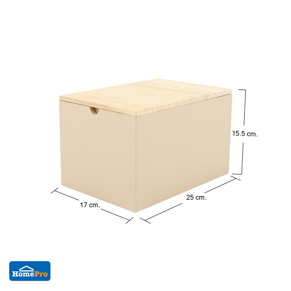 กล่องไม้มีฝา STACKO MERRY S 17X25X15.5 ซม. สีครีม