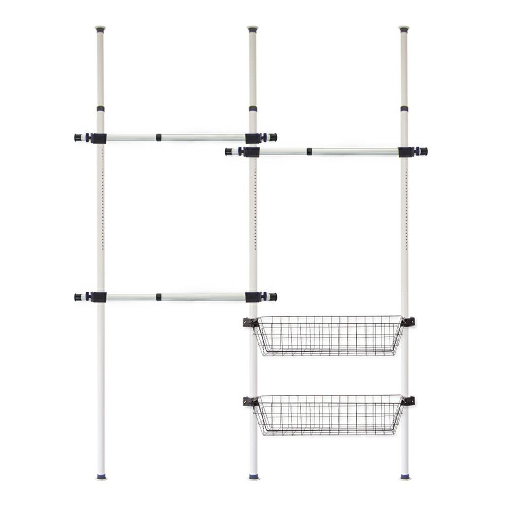 ราวแขวนผ้าปรับระดับได้ 3 ราวแขวน TUGU R07W 300x155 ซม. สีขาว