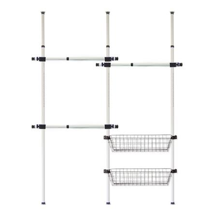 ราวแขวนผ้าปรับระดับได้ 3 ราวแขวน TUGU R07W 300x155 ซม. สีขาว_0