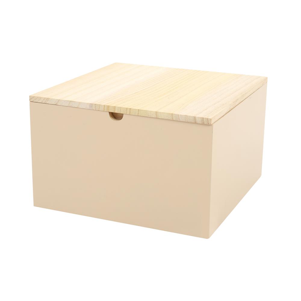 กล่องไม้มีฝา STACKO MERRY L 25X25X15.5 ซม. สีครีม_1